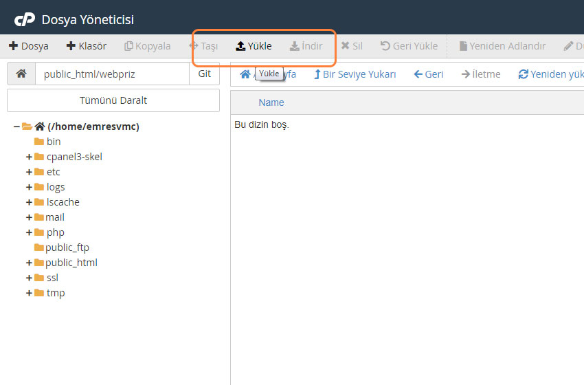 cpanel mauel elle wordpress kurulumu