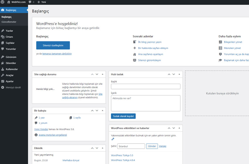 wordpress kurulumu
