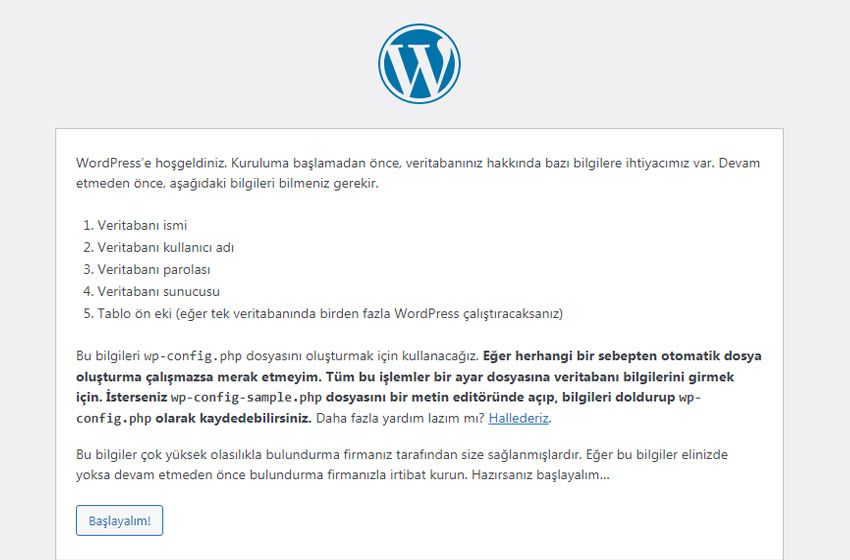 wordpress kurulumu