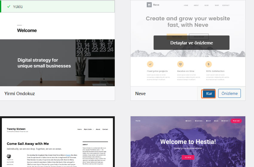 wordpress tema yükleme