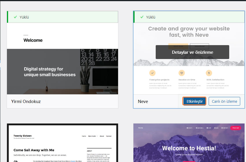 wordpress tema yükleme